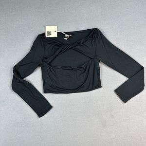 SER.O.YA Black Crop Top